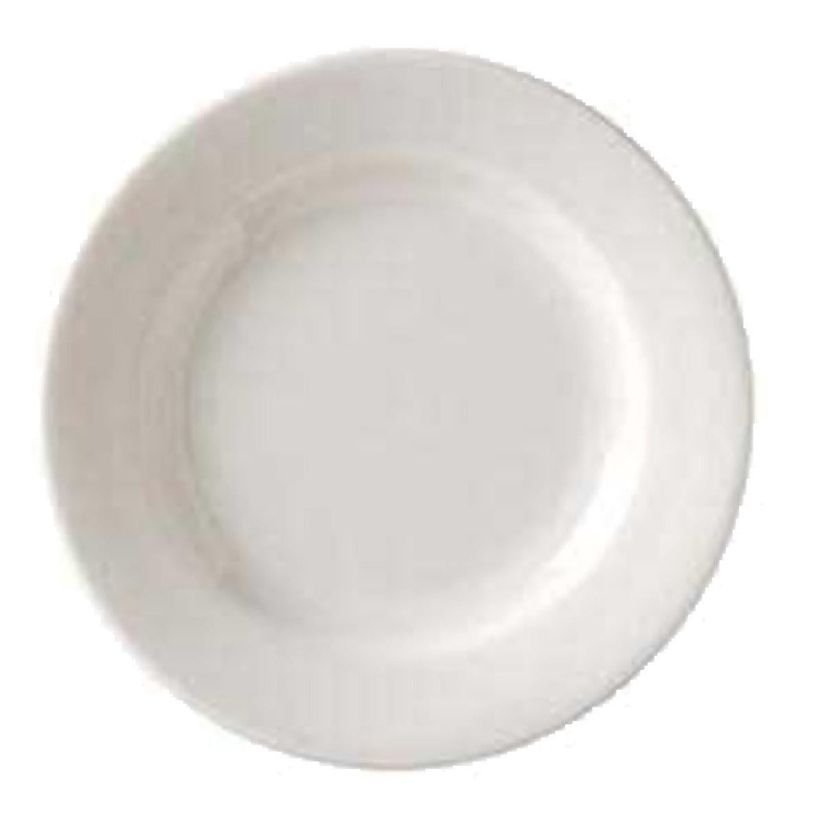 Vertex China VRE-7 7-1/8 Inch Diameter Round Plate Rolled Edge White