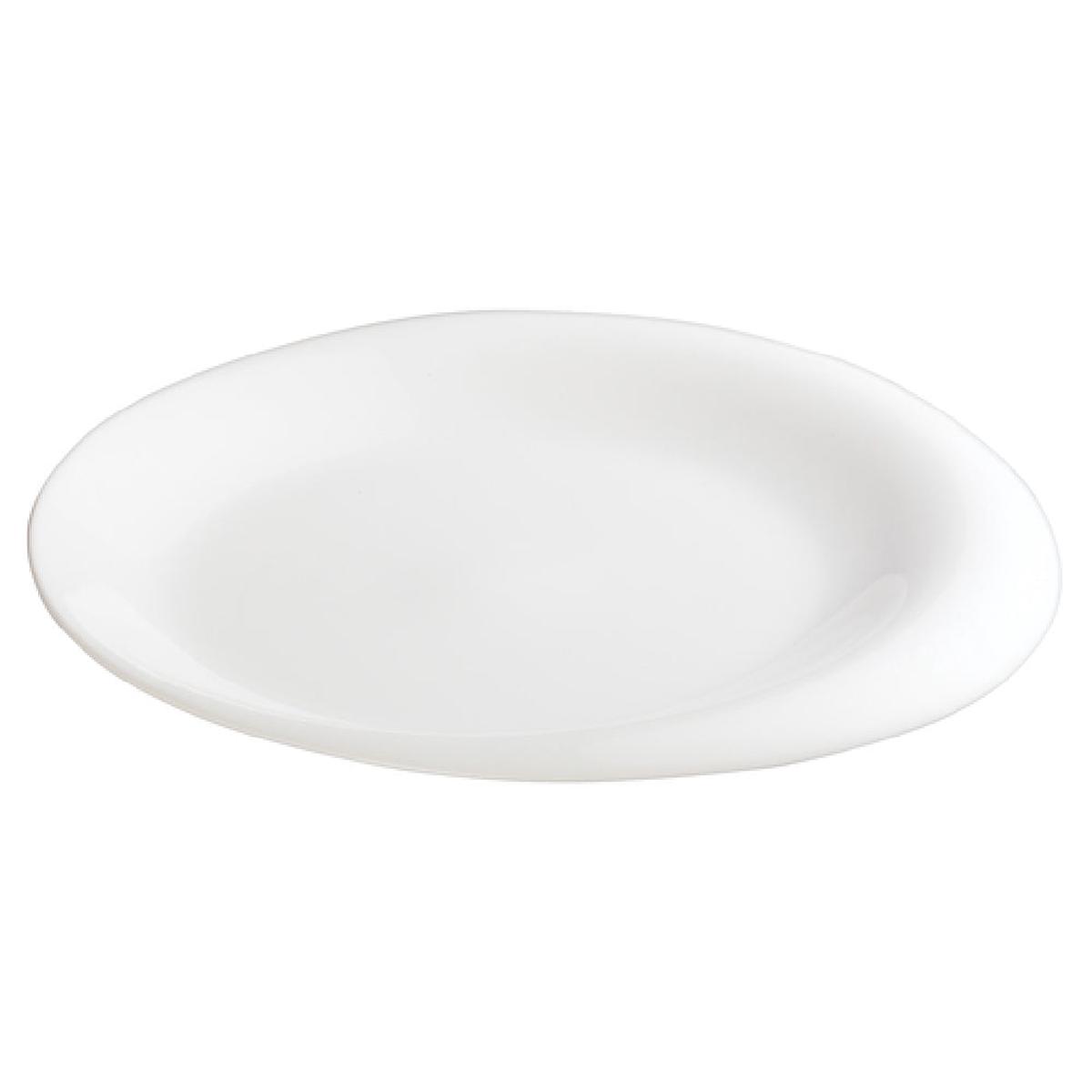 Winco WDP004-203 12 Inch Oval Plate Dishwasher Safe Porcelain Ocea Creamy White