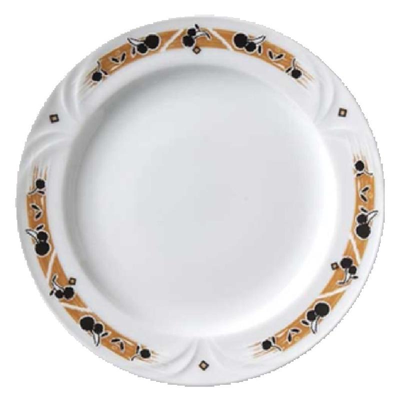 Vertex China PA-16-NV 10-3/8 Inch Round Plate Porcelain Embossed Bright White