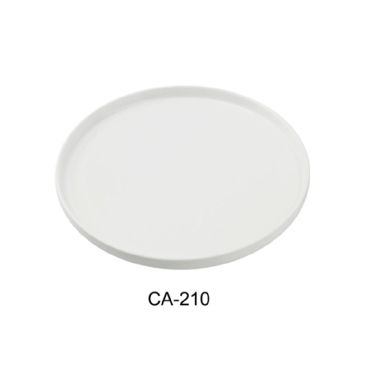Yanco CA-210 10 Inch Diameter Dinner Plate White Porcelain with Aluminum