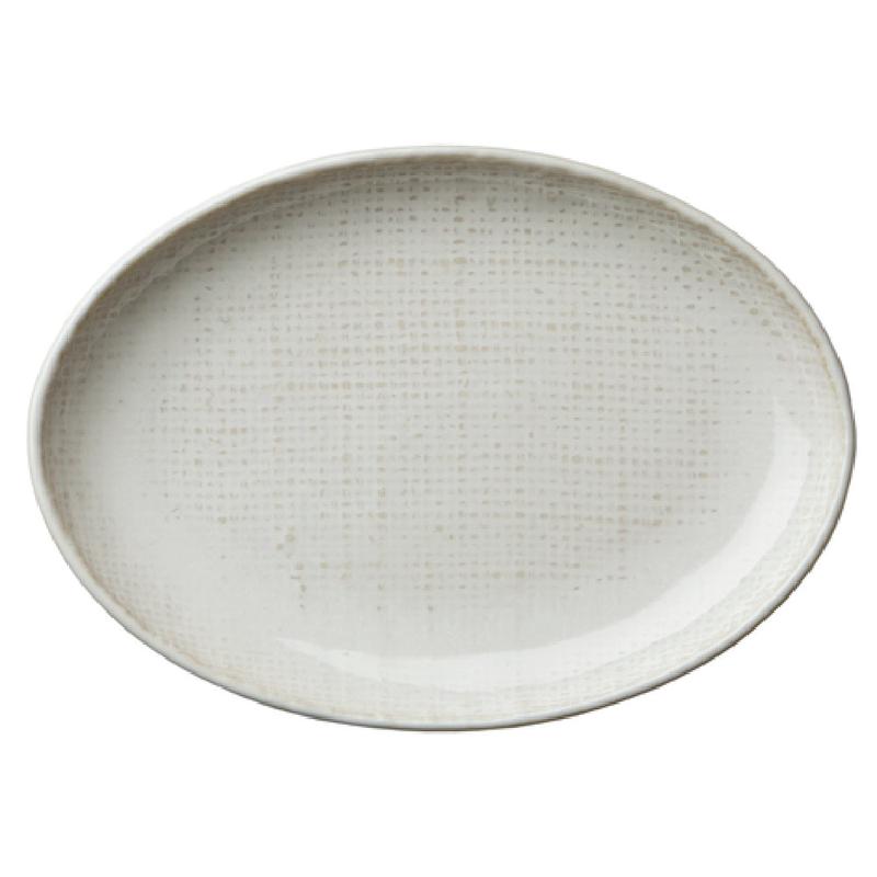 1880 Hospitality L6800000321 4 Inch Oval Plate Porcelain Tea Stained Edge Woven Surface