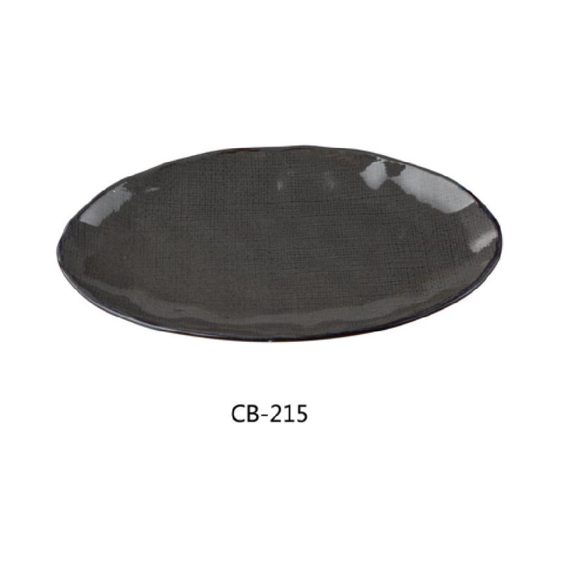 Yanco CB-215 10-1/2 Inch Cowboy Oval Plate China Dishwasher Safe with Basket Weave Design