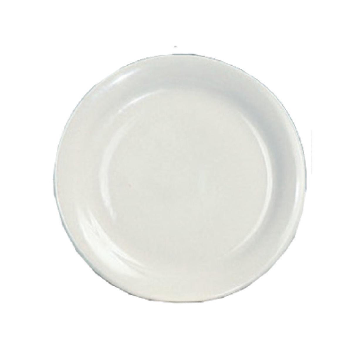 Yanco NR-8 9 Inch Diameter Narrow Rim Round Plate Ceramic White