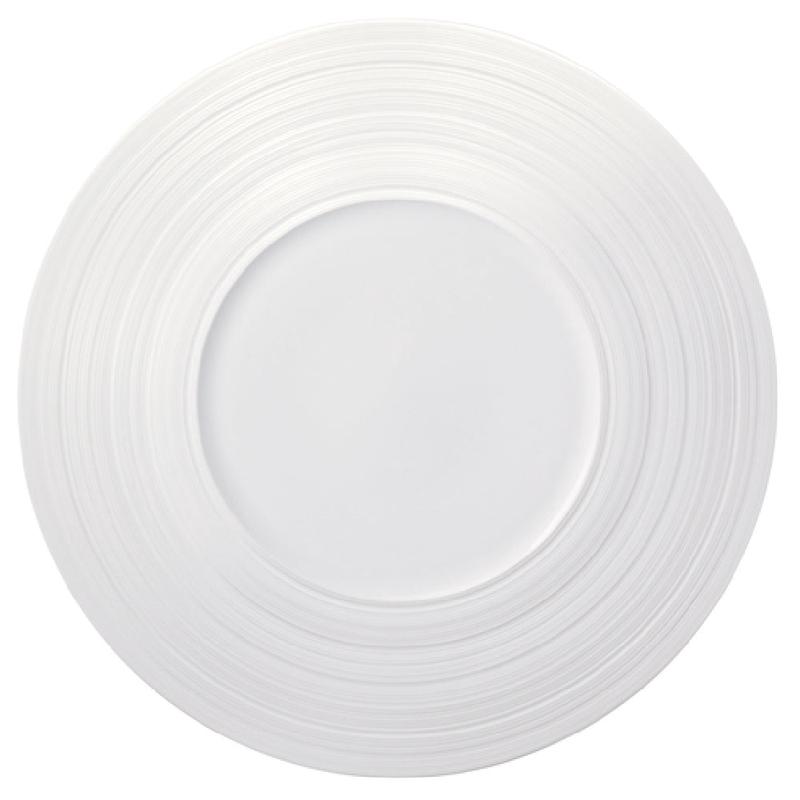 1880 Hospitality L5650000152C 10-7/8 Inch Round Plate with Embossed Rim Porcelain