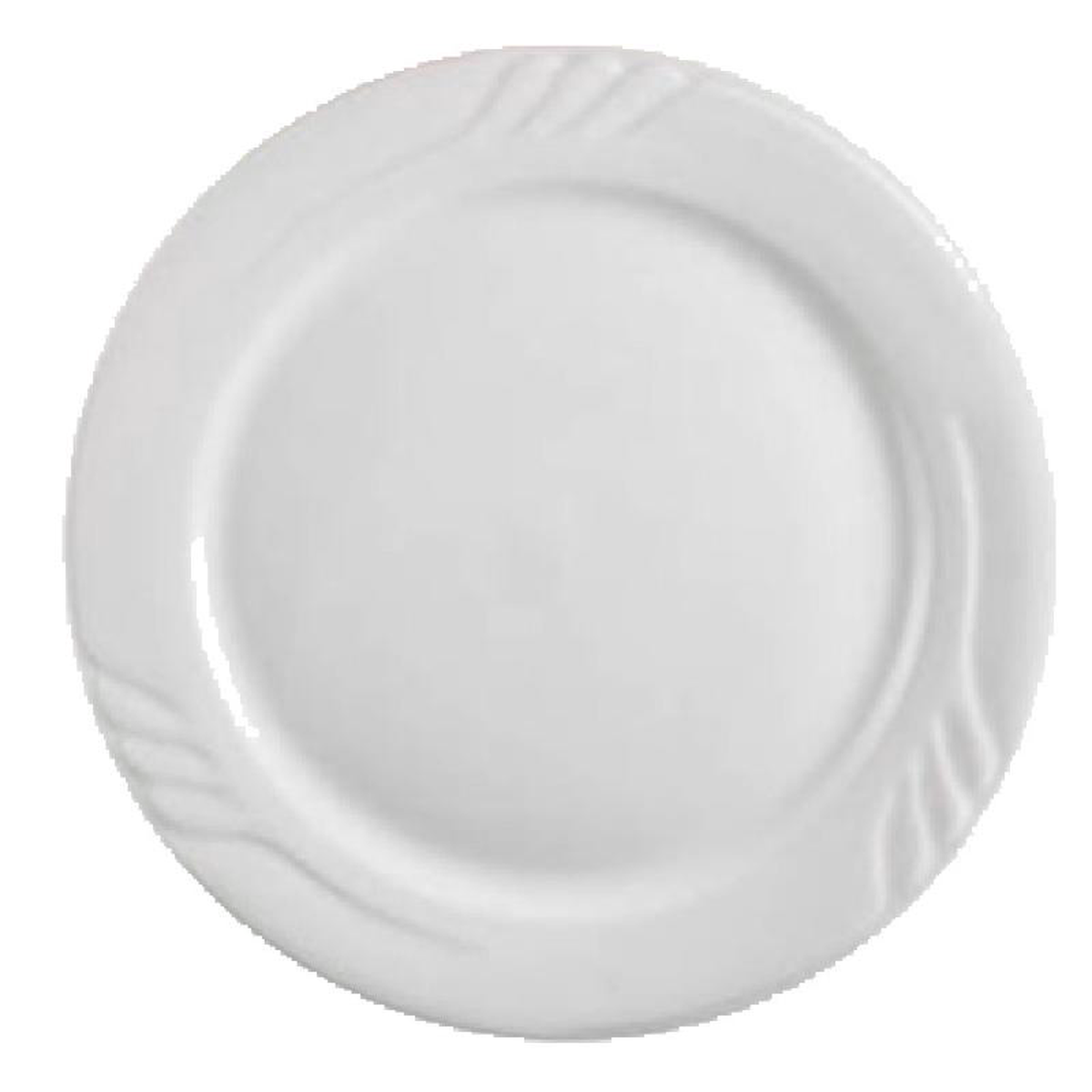 Vertex China SAU-116 10-58 Inch Diameter Round Plate White Sculpted Lines