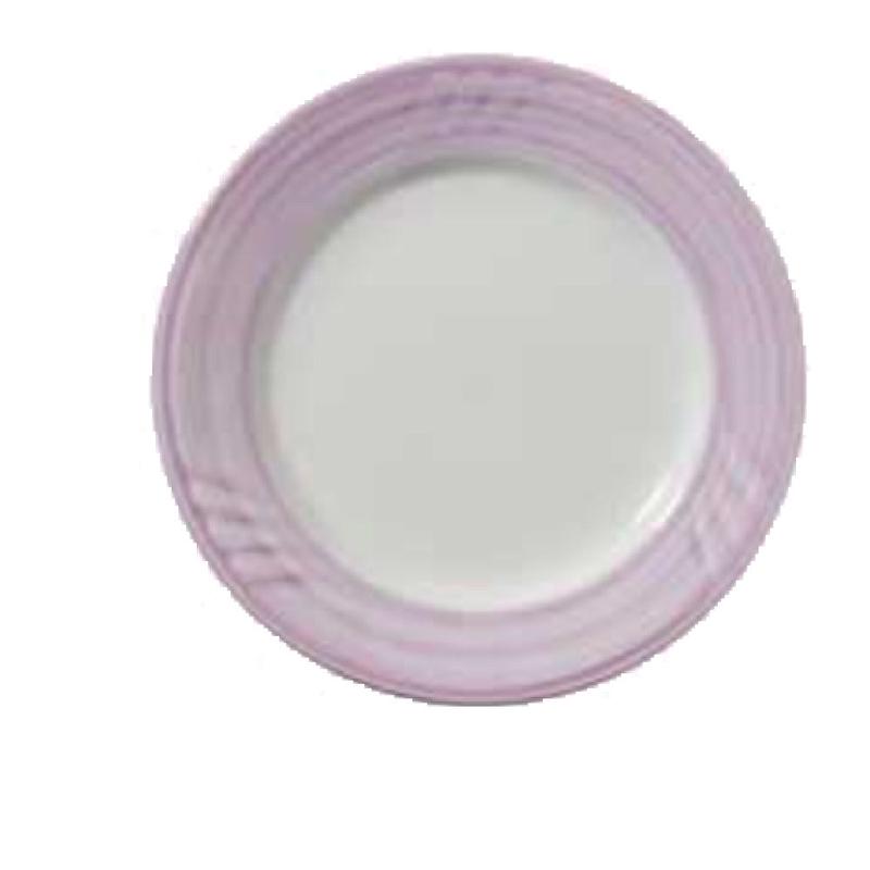 Vertex China SAU-21-P 12 Inch Diameter Round Plate China Sculpted Lines Plum