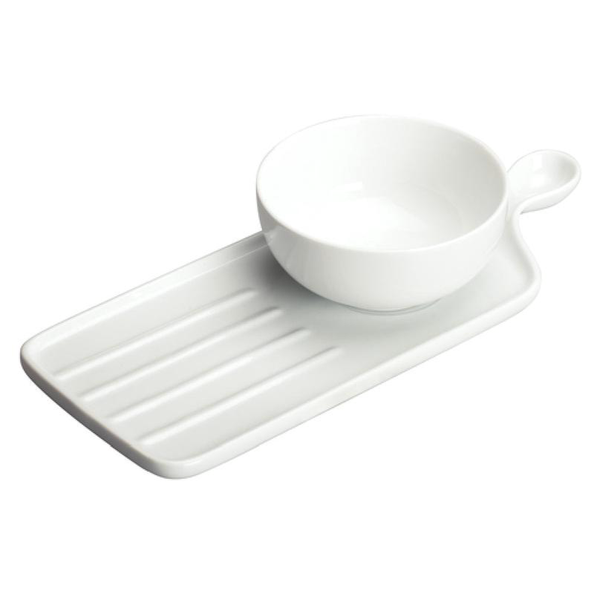 Winco WDP016-103 11-58 Inch Sandwich Plate and 9 Oz Round Soup Cup Porcelain