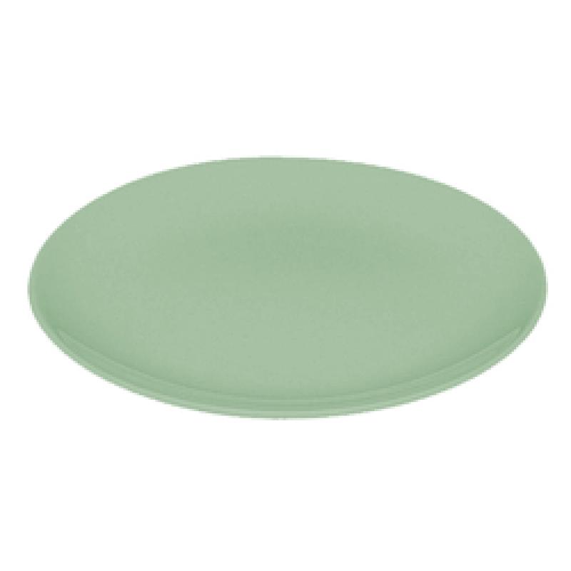 BauscherHepp 691221-730336 8-1/5 Inch Diameter Round Plate Porcelain Coupe Matte White Green